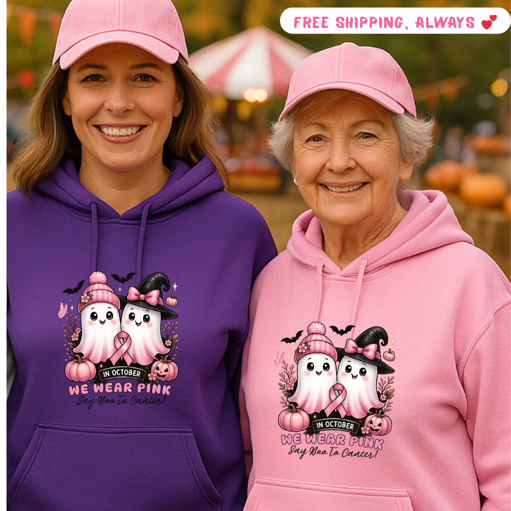 Say Boo to Cancer! We Wear Pink for Awareness! - Unisex Heavy Blend T-Shirt & Hoodie