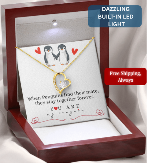 Waddle I Do Without You?” — Penguin Forever Love Necklace White card