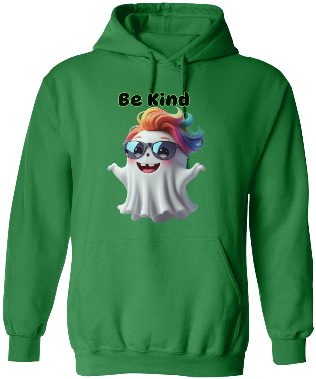 Be Kind Rainbow Ghost Hoodie  – Love, Respect & Good Vibes Unisex Heavy Blend Hooded Sweatshirt