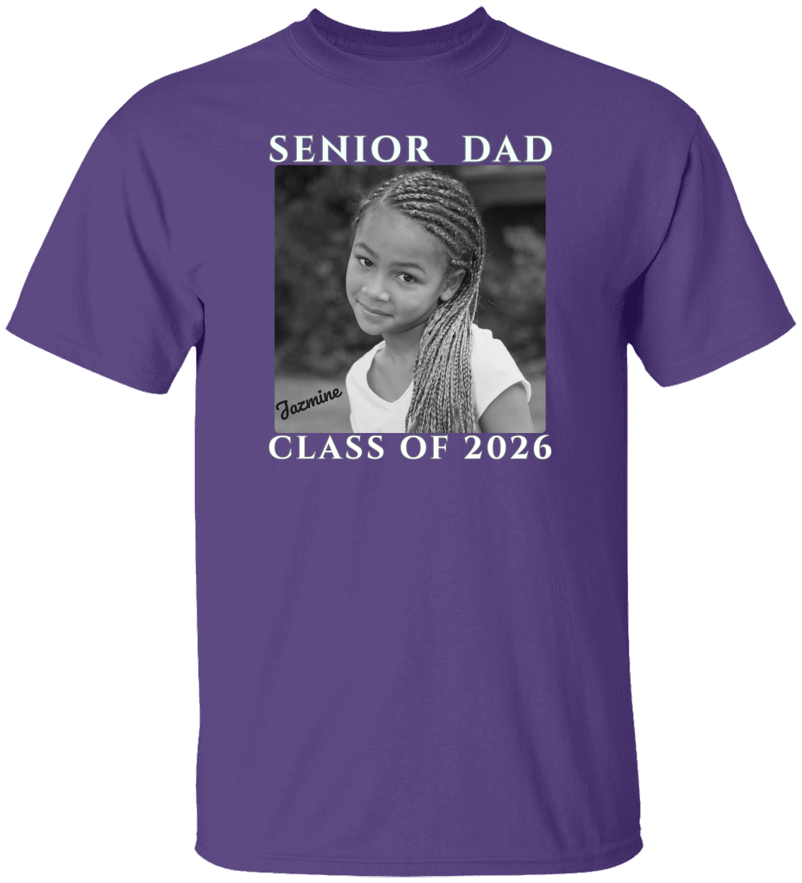 Senior Mom Senior Dad Shirt - Class of 2026 Personalized B/W Photo Tee - Proud Parent Graduation Gift Unisex