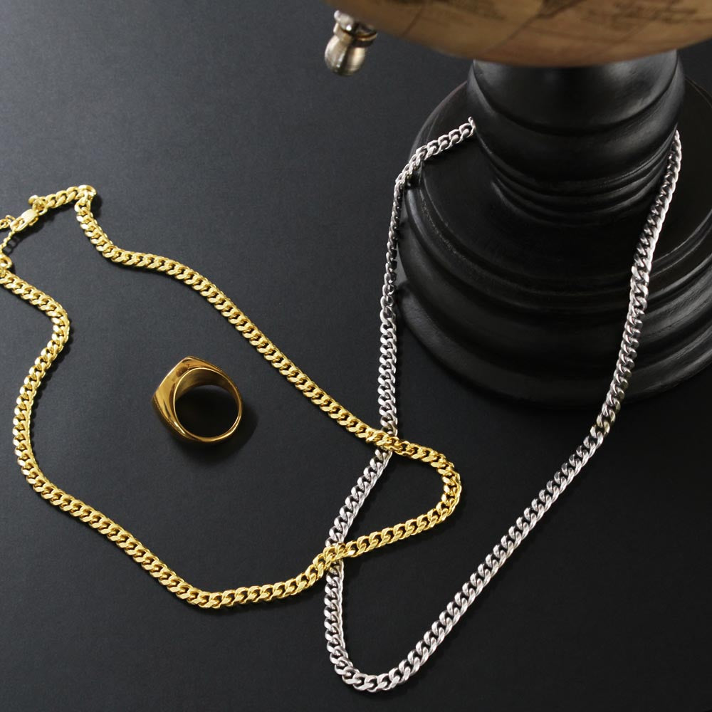 To My Son | Never Forget - Forever And Always | Cuban Necklace
