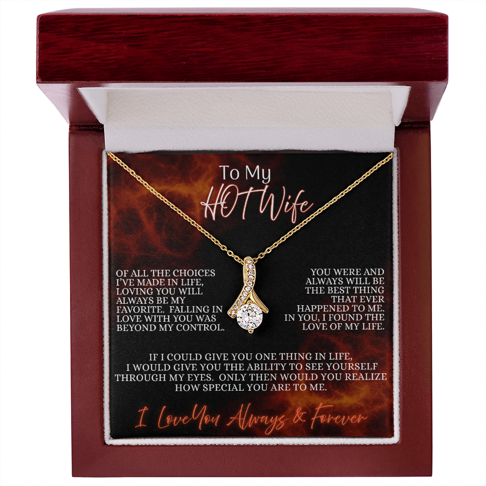 To My Hot Wife — Ember's Kiss Edition | Alluring Beauty Necklace (Gift for Wife)