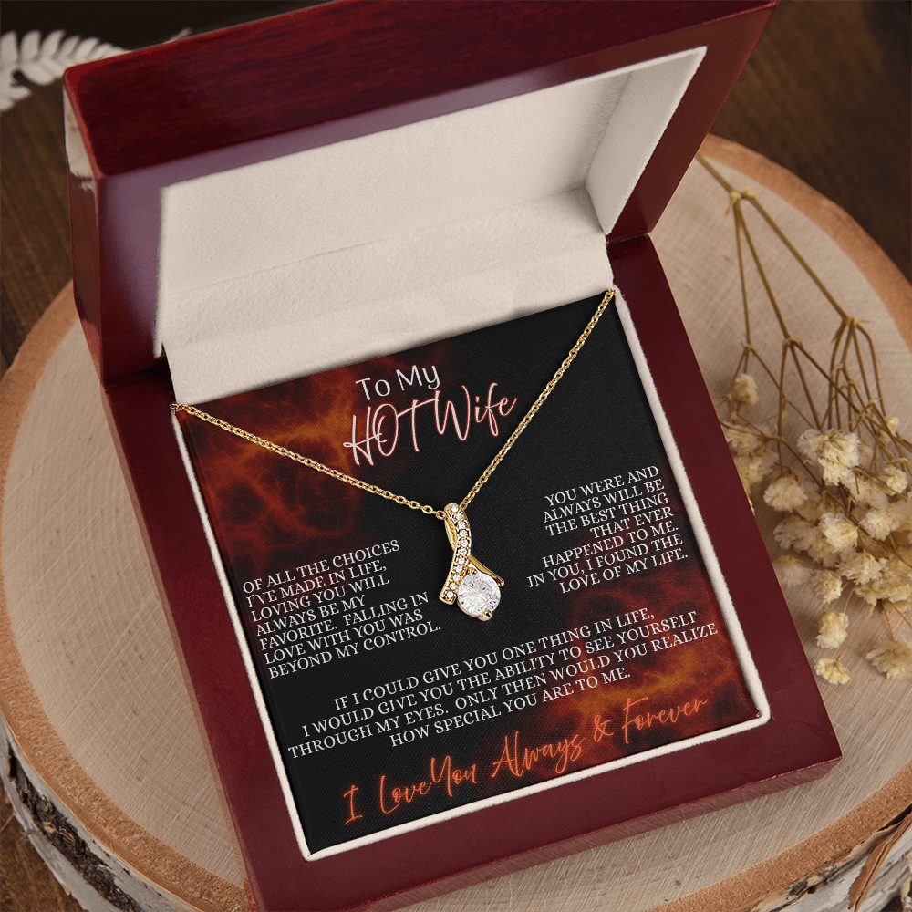 To My Hot Wife — Ember's Kiss Edition | Alluring Beauty Necklace (Gift for Wife)