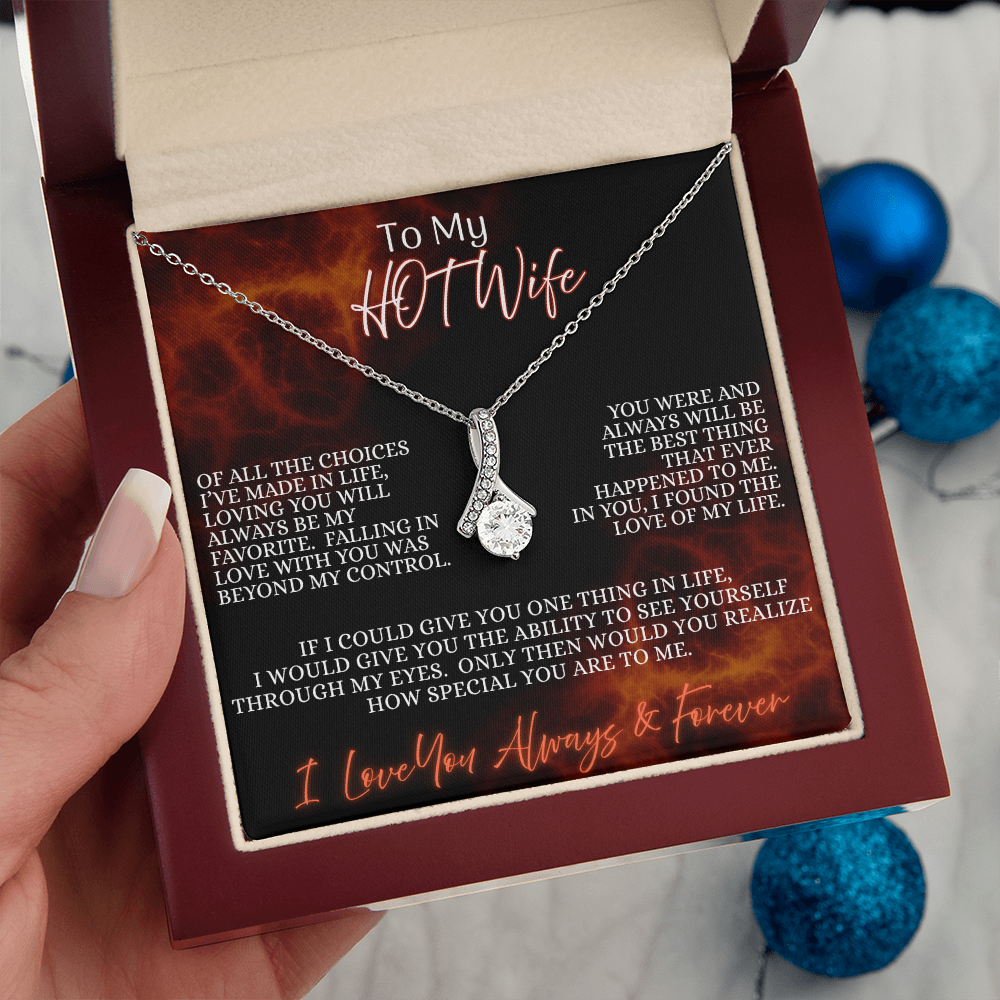 To My Hot Wife — Ember's Kiss Edition | Alluring Beauty Necklace (Gift for Wife)