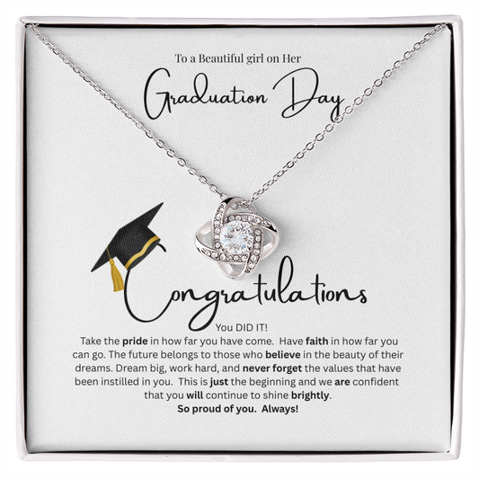 Graduation for Her | Never Forget | Love Knot Necklace