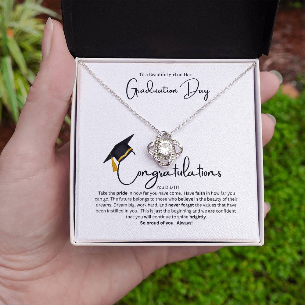Graduation for Her | Never Forget | Love Knot Necklace
