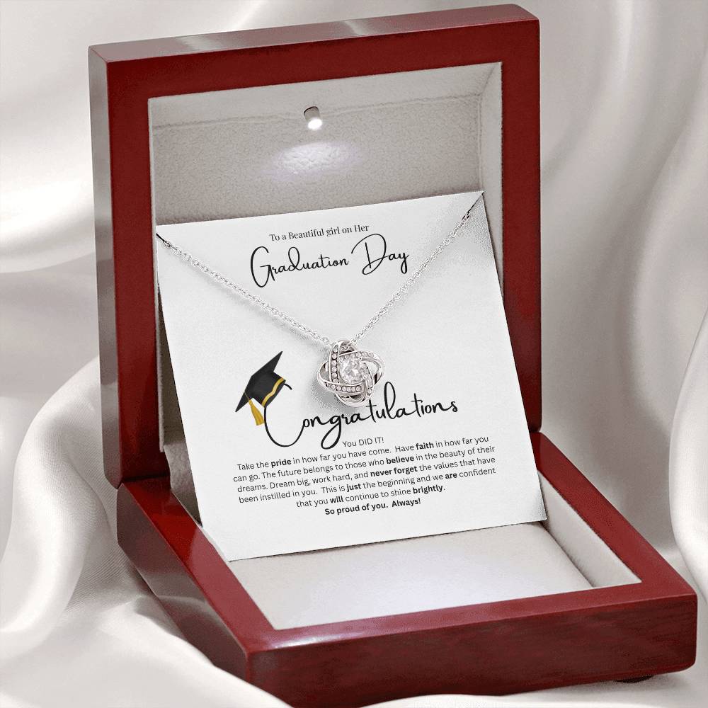 Graduation for Her | Never Forget | Love Knot Necklace