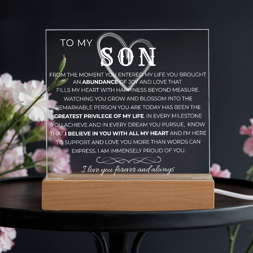 To My Son |  Greatest Privilege of My Life | Acrylic Plaque