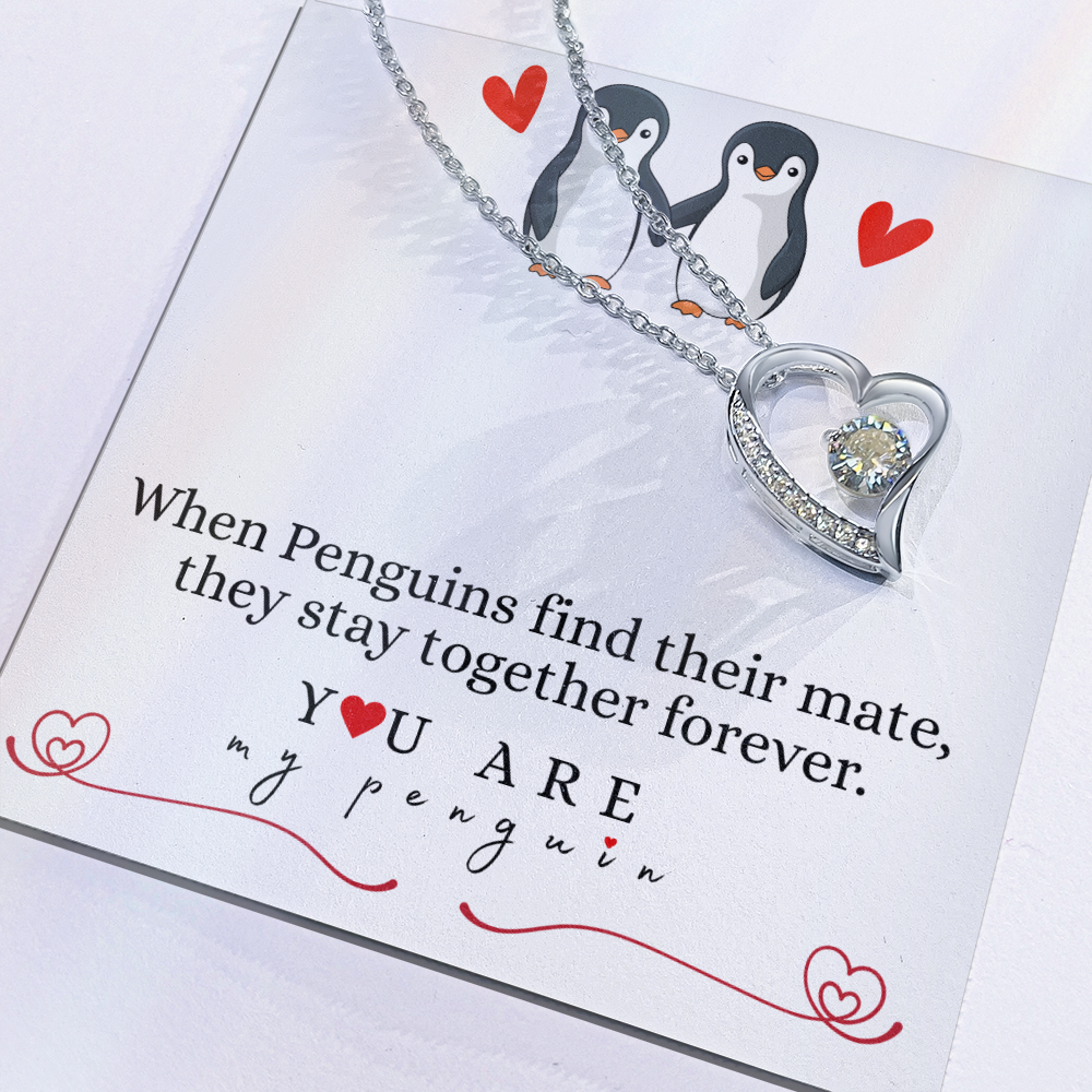Waddle I Do Without You?” — Penguin Forever Love Necklace White card