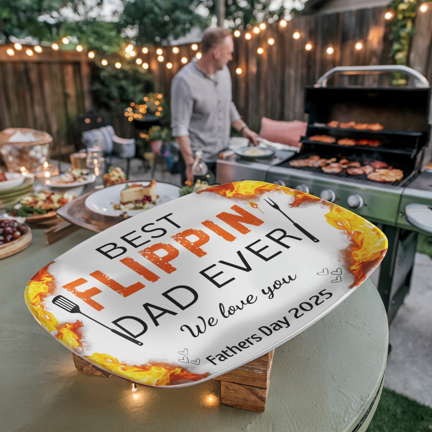 Best Flippin' Dad Ever – Fathers Day 2025 - Grill-Ready Platter Gift