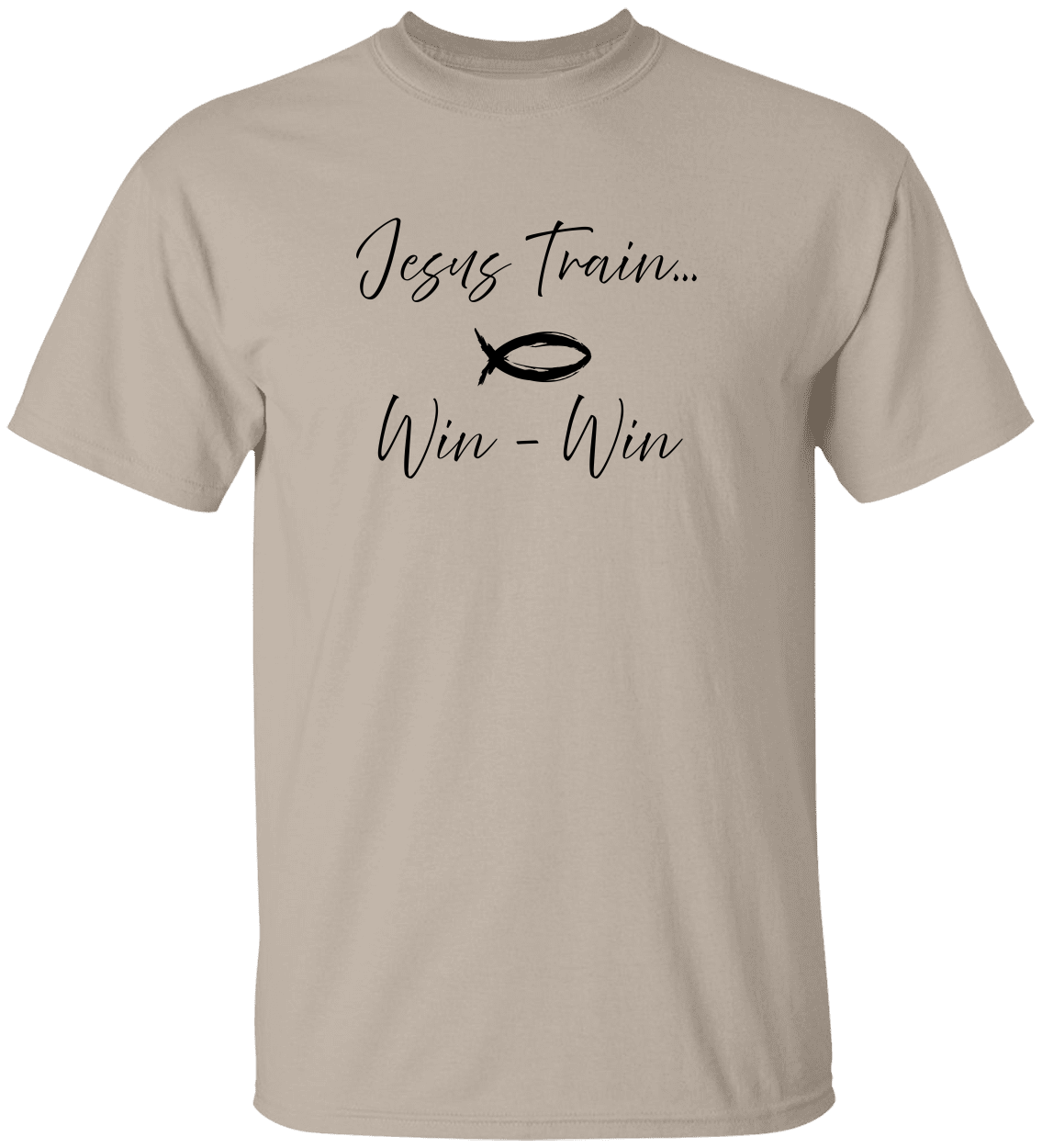 On Board with Jesus Train | Win-Win| Unisex Heavy Cotton Tee