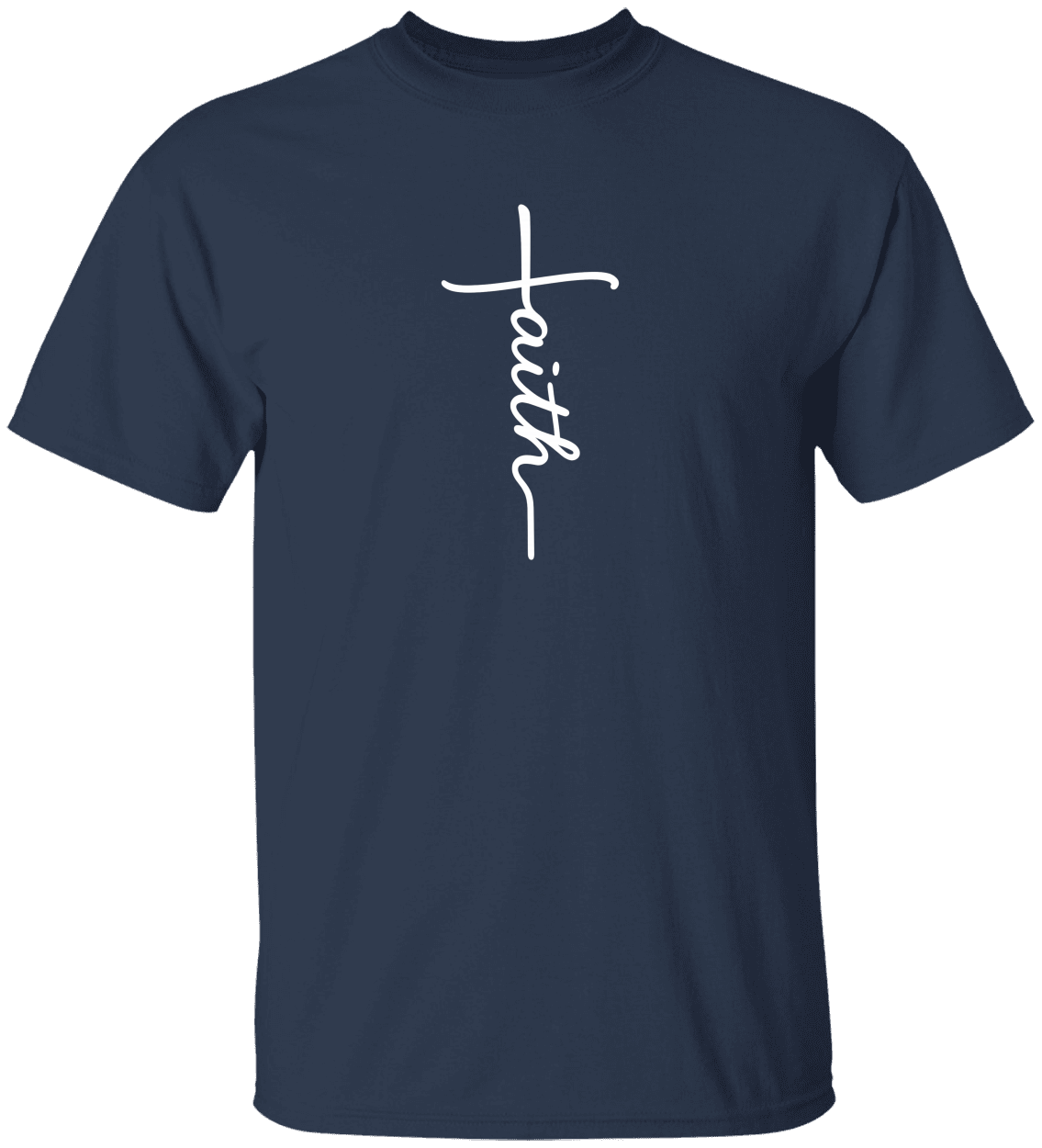 Faith Cross Script Tee – Bold Statement Shirt - Universal T-Shirt