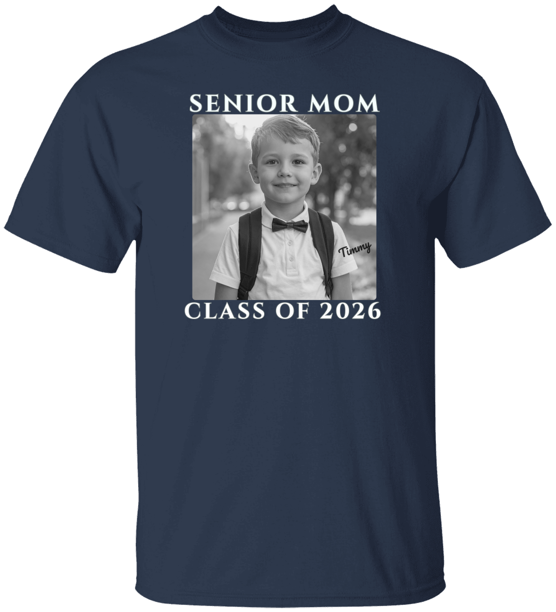 Senior Mom Senior Dad Shirt - Class of 2026 Personalized  B/W Photo Tee - Proud Parent Graduation Gift Unisex