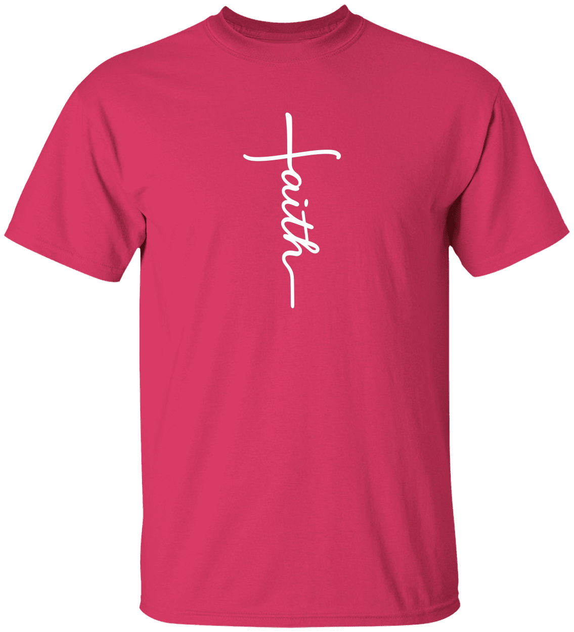Faith Cross Script Tee – Bold Statement Shirt -  Universal T-Shirt