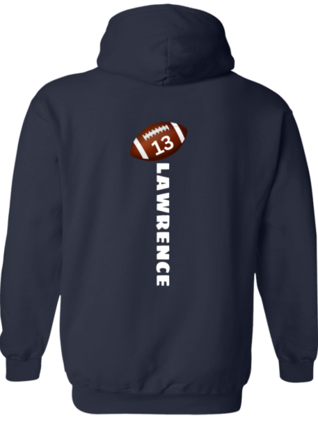 Personalized Football Mom Hoodie (White Font) - Custom Team Name & Player Number