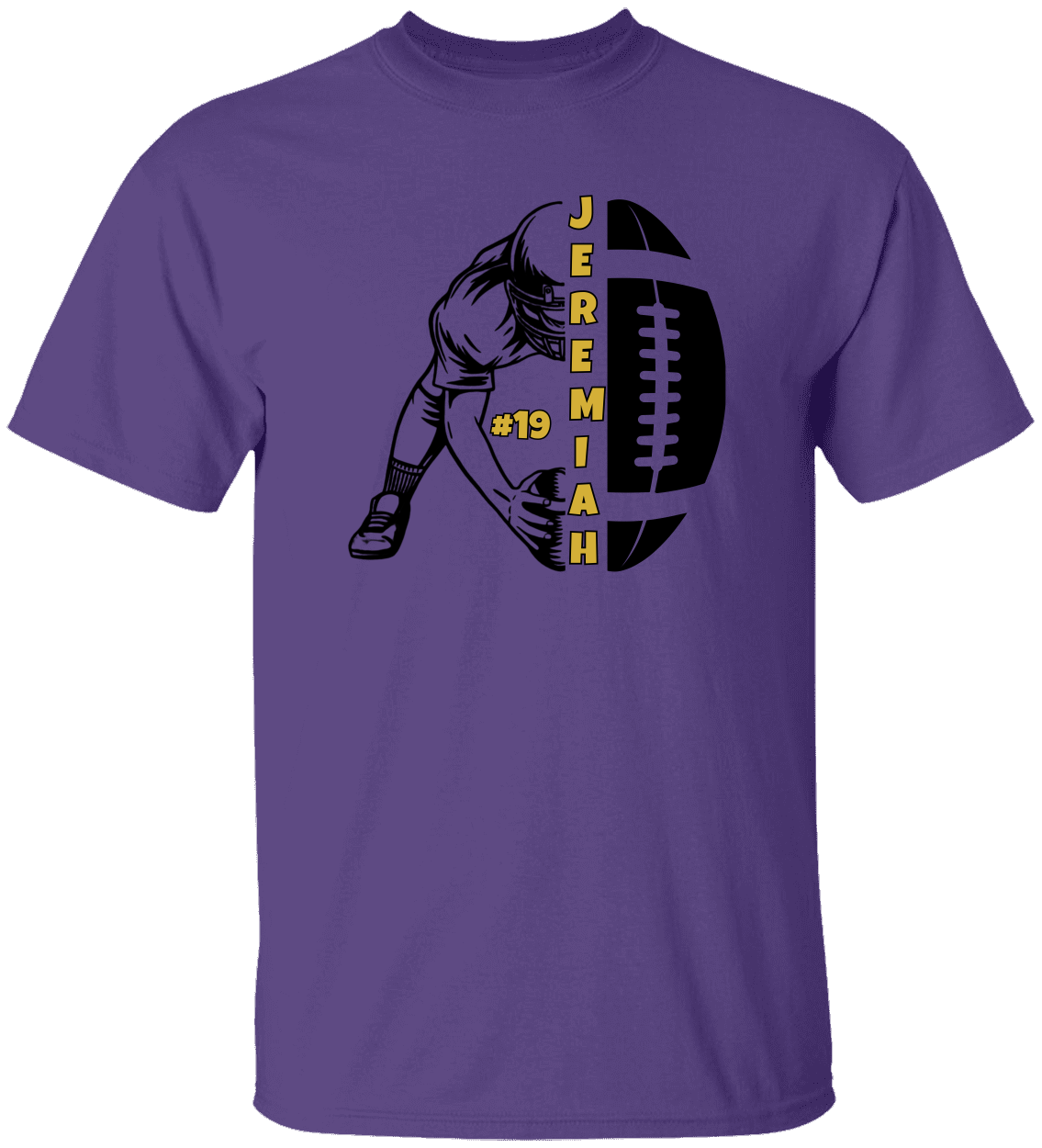Custom Football Shirt - Gold Design - Personalized Name & Number - Adult & Youth Team Spirit Gear