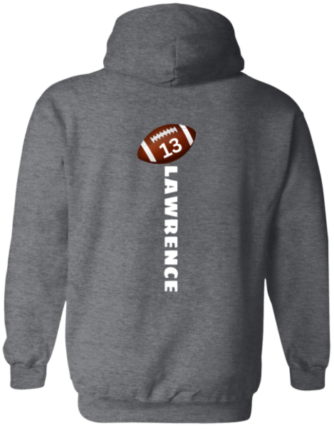Personalized Football Mom Hoodie (White Font) - Custom Team Name & Player Number