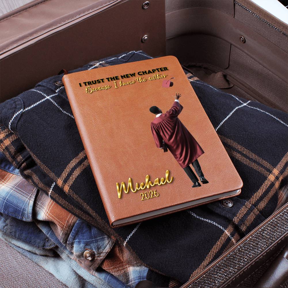 Personalized Vegan Leather Journal - Class of 2026 - I Trust the New Chapter - High School & College Graduation Gift