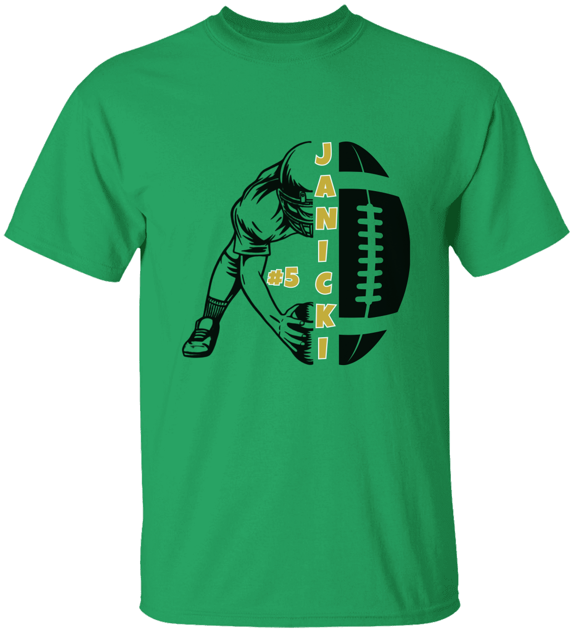 Custom Football Shirt - Gold Design - Personalized Name & Number - Adult & Youth Team Spirit Gear