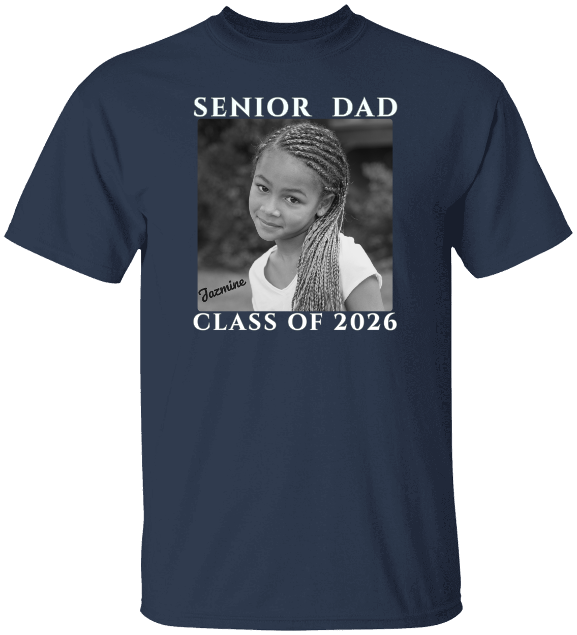 Senior Mom Senior Dad Shirt - Class of 2026 Personalized  B/W Photo Tee - Proud Parent Graduation Gift Unisex
