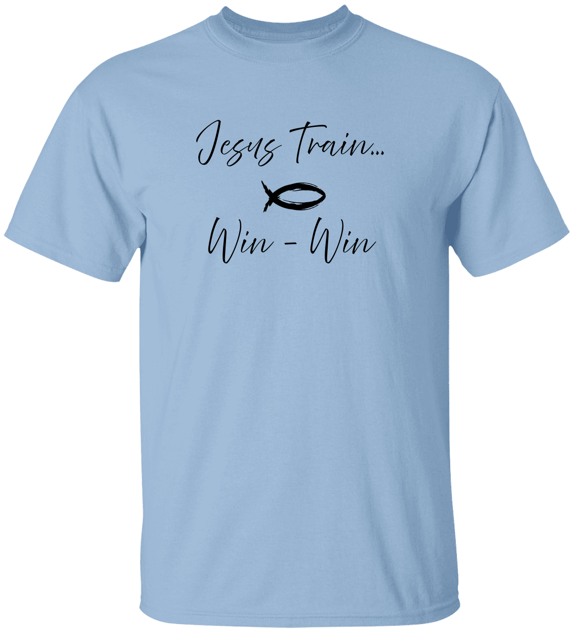 On Board with Jesus Train | Win-Win| Unisex Heavy Cotton Tee