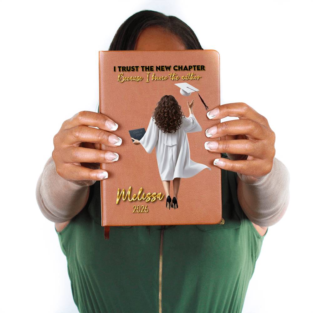 Personalized Vegan Leather Journal - Class of 2026 - I Trust the New Chapter - High School & College Graduation Gift