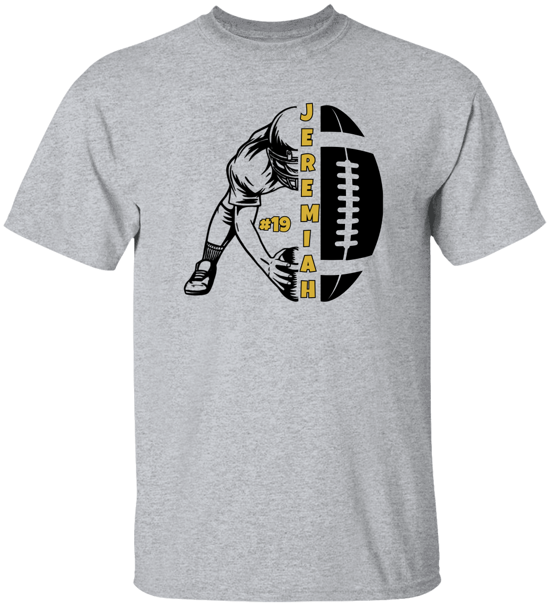 Custom Football Shirt - Gold Design - Personalized Name & Number - Adult & Youth Team Spirit Gear