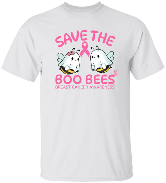 Boo Bees – Save the Boo-Bees! Breast Cancer Awareness T-Shirt -Unisex Heavy Cotton Tee