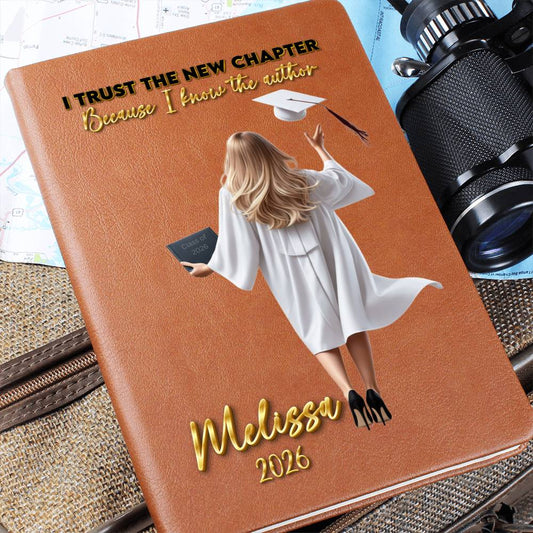 Personalized Vegan Leather Journal - Class of 2026 - I Trust the New Chapter - High School & College Graduation Gift