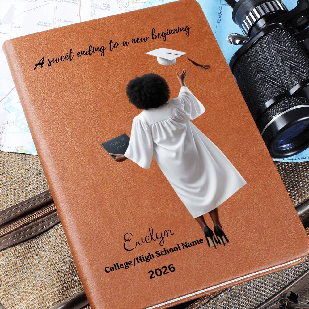 Personalized Vegan Leather Journal - Class of 2026 - A Sweet Ending - High School & College Graduation Gift.