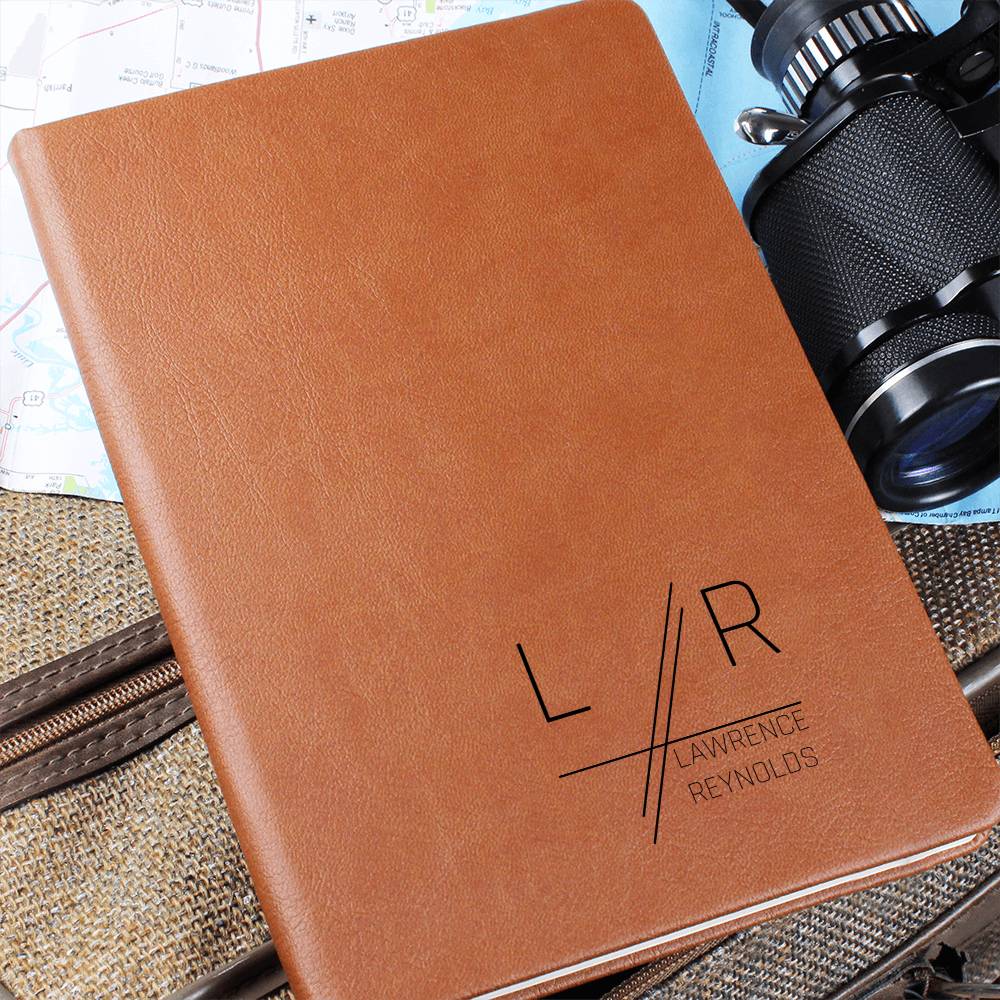 Personalized Vegan Leather Monogram & Name Journal with Design