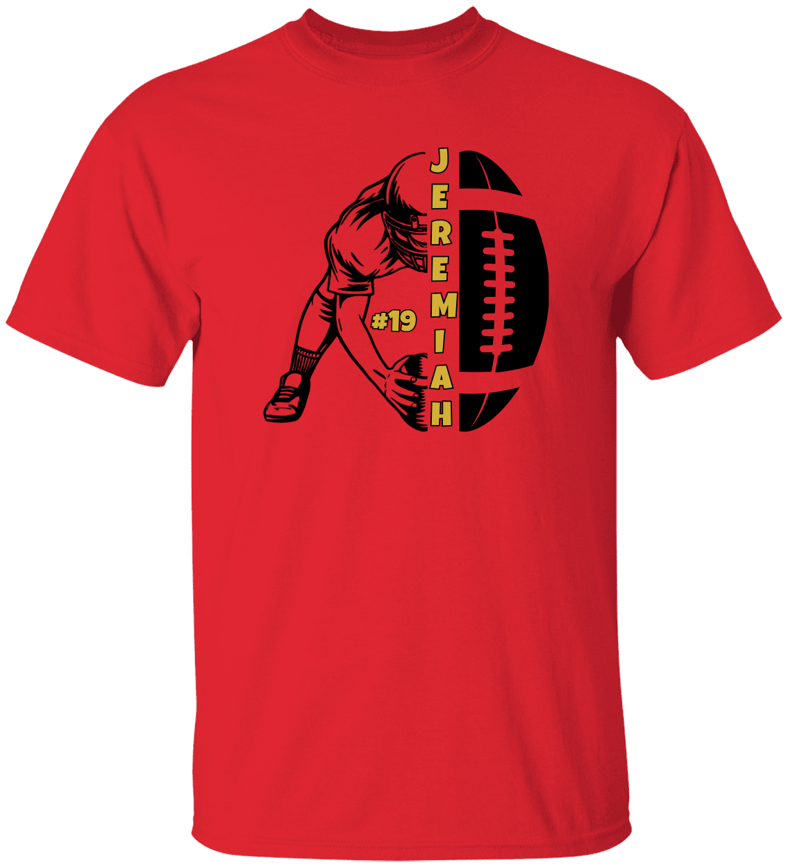 Custom Football Shirt - Gold Design - Personalized Name & Number - Adult & Youth Team Spirit Gear