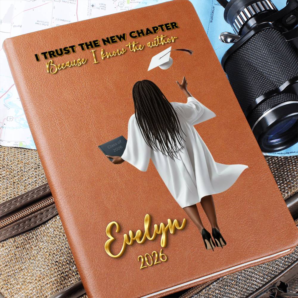 Personalized Vegan Leather Journal - Class of 2026 - I Trust the New Chapter - High School & College Graduation Gift