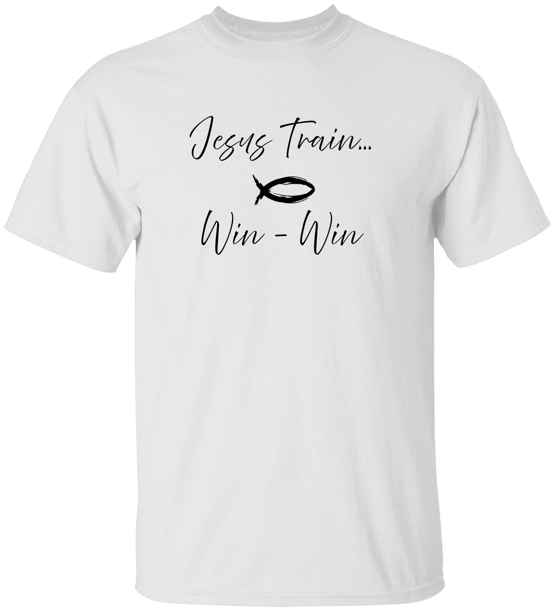 On Board with Jesus Train | Win-Win| Unisex Heavy Cotton Tee