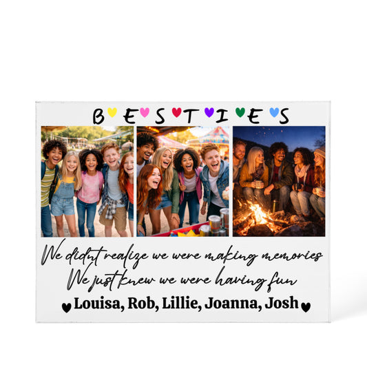 BESTIES Forever - Personalized 3-Photo Acrylic Block Keepsake