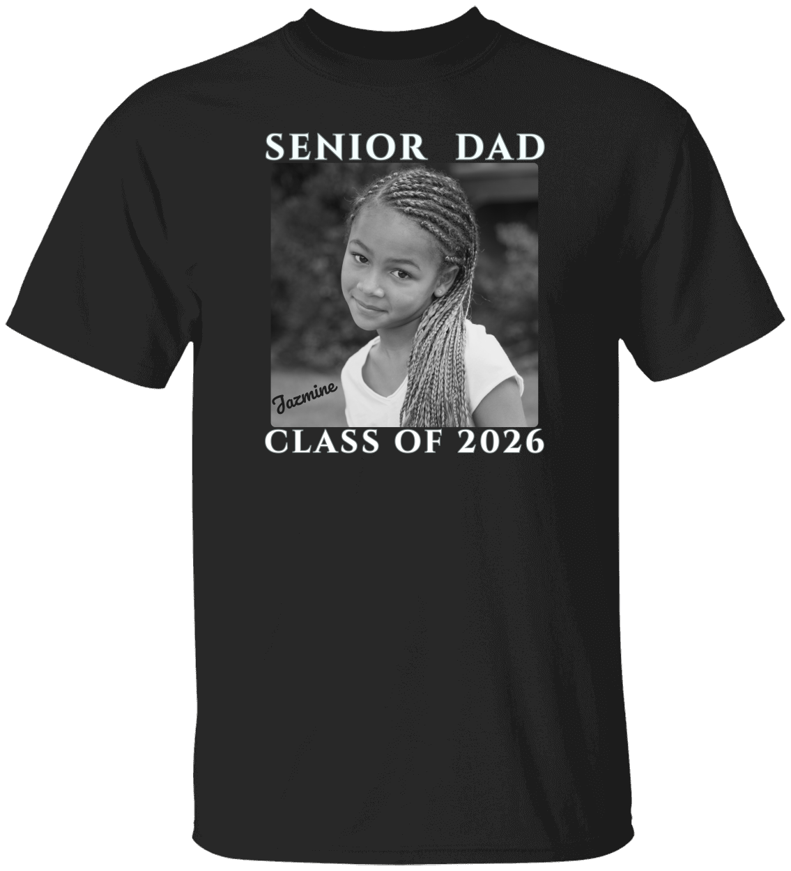 Senior Mom Senior Dad Shirt - Class of 2026 Personalized  B/W Photo Tee - Proud Parent Graduation Gift Unisex