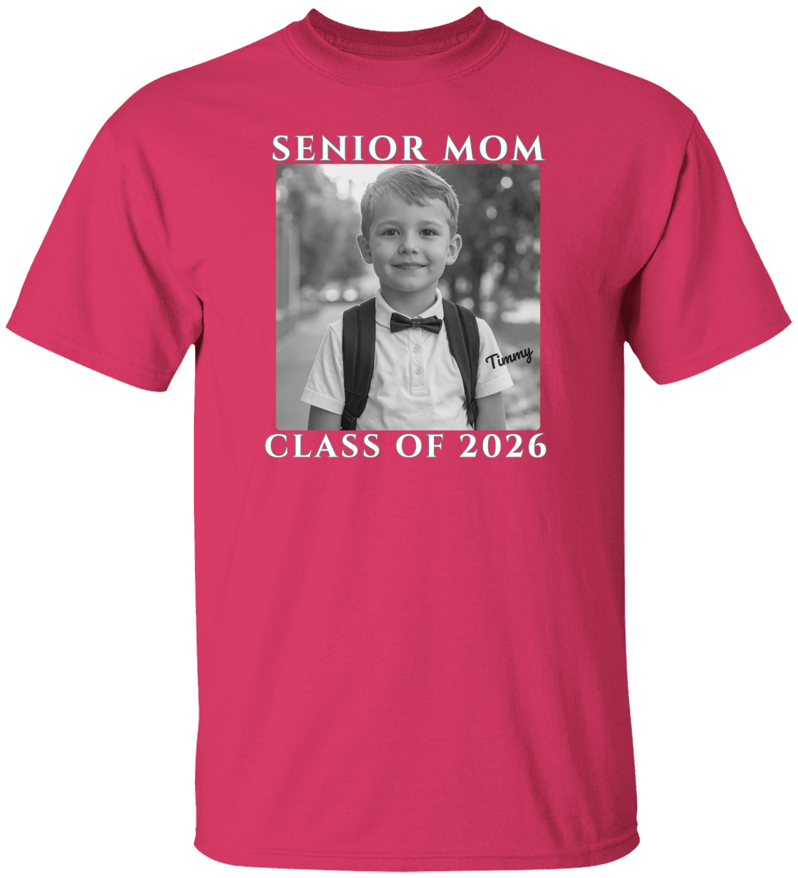 Senior Mom Senior Dad Shirt - Class of 2026 Personalized  B/W Photo Tee - Proud Parent Graduation Gift Unisex