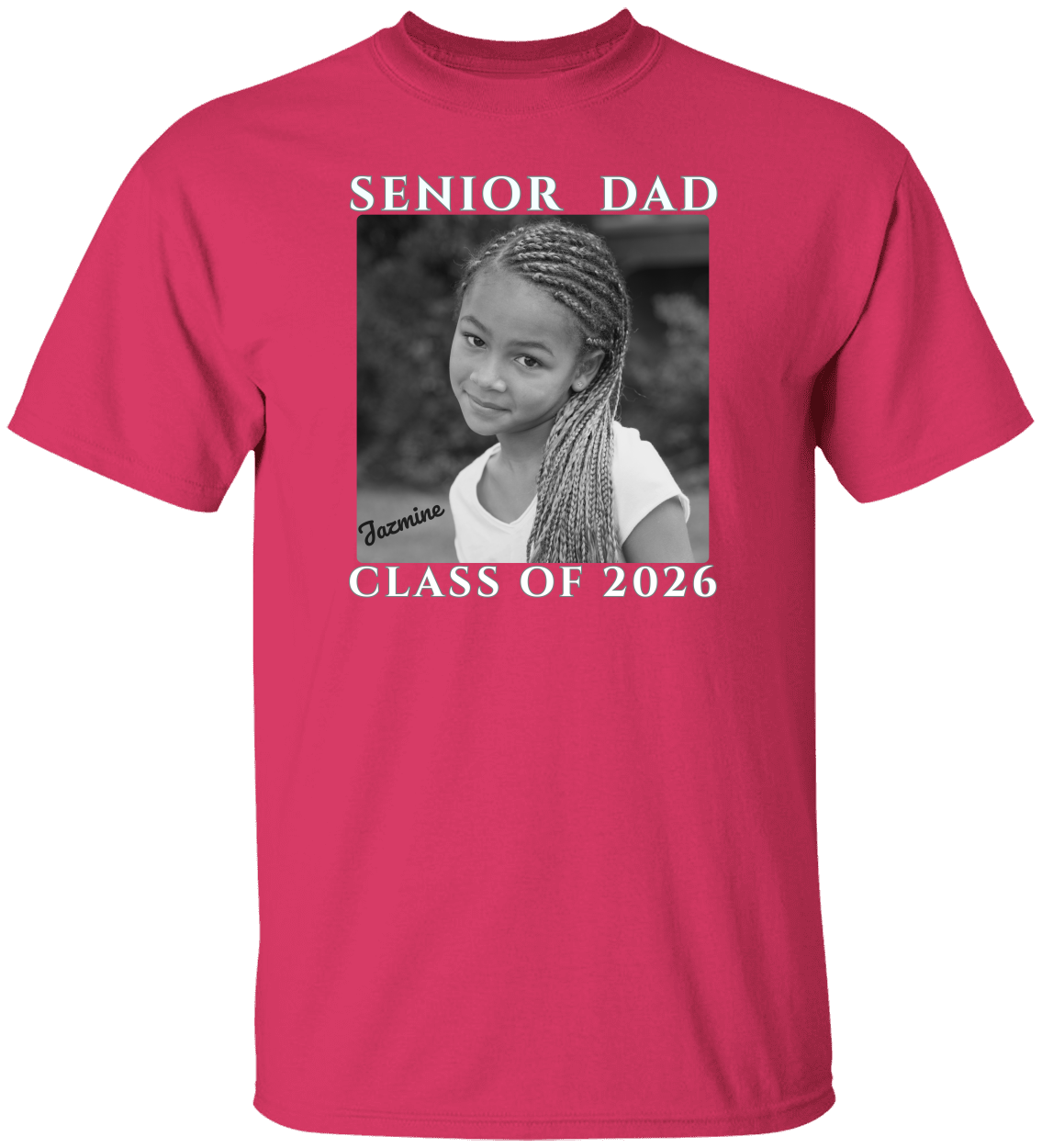 Senior Mom Senior Dad Shirt - Class of 2026 Personalized  B/W Photo Tee - Proud Parent Graduation Gift Unisex