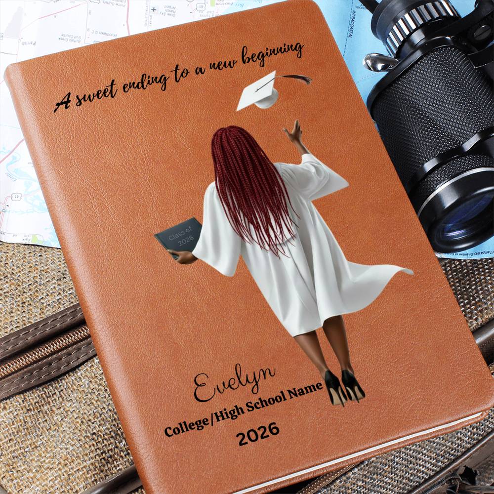 Personalized Vegan Leather Journal - Class of 2026 - A Sweet Ending - High School & College Graduation Gift.