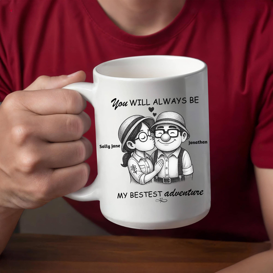 Personalized Adventure Mug for Couples - Young Couple 15oz Gift