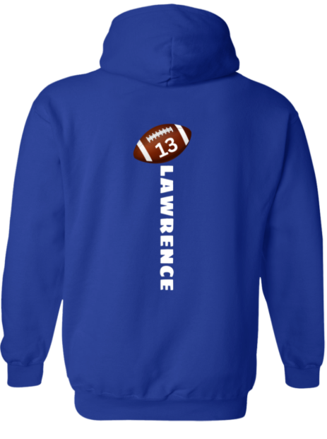 Personalized Football Mom Hoodie (White Font) - Custom Team Name & Player Number