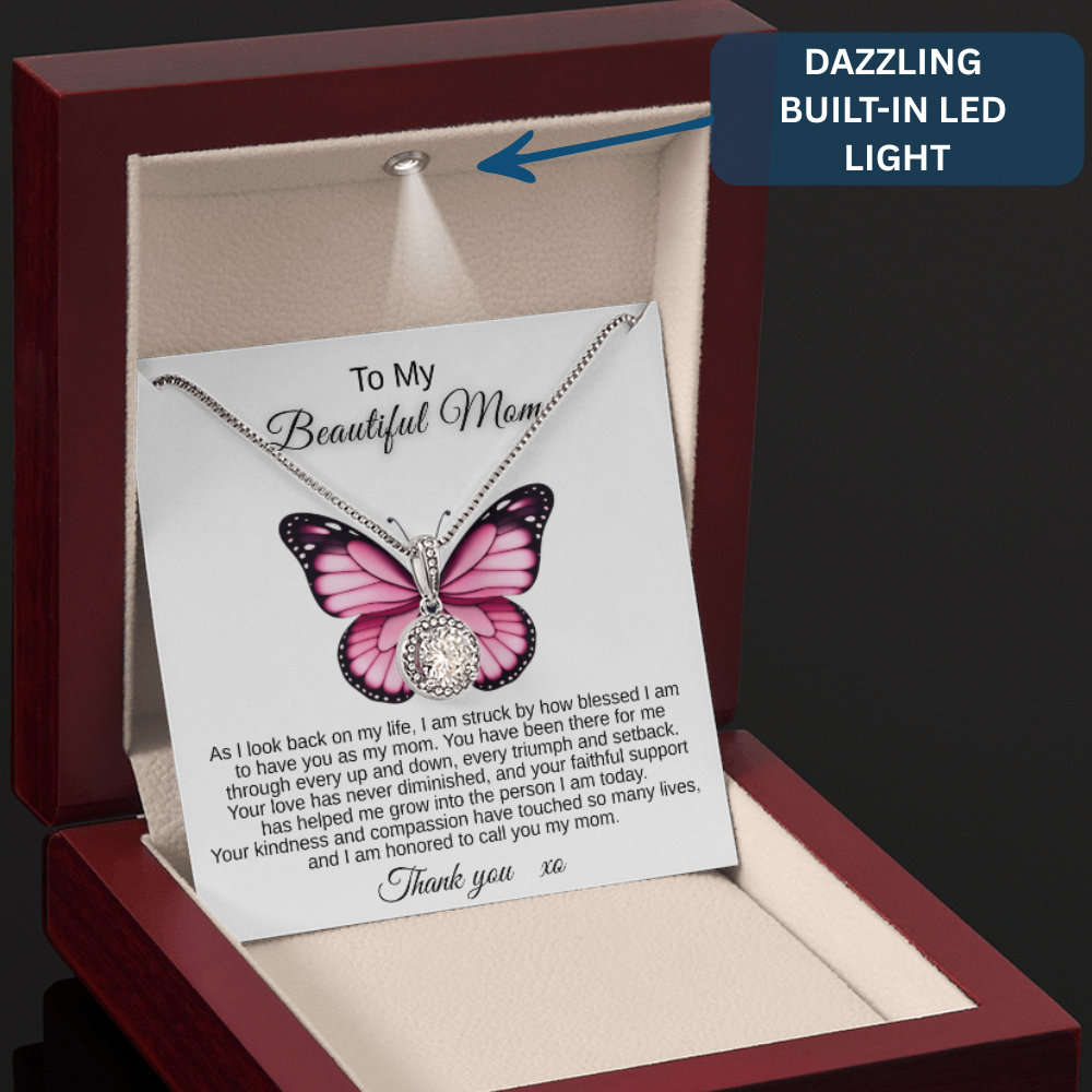 To My Beautiful Mom | Eternal Hope Necklace with Message Card-
