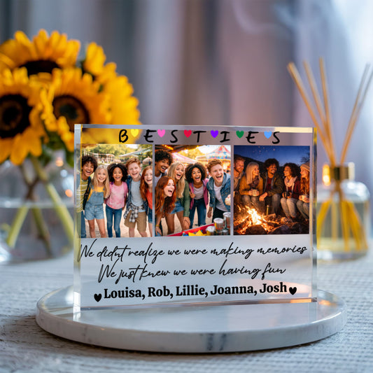BESTIES Forever - Personalized 3-Photo Acrylic Block Keepsake
