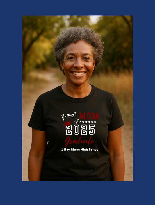 Proud Mom/Dad/Mimi/PopPop of a 2025 Graduate T-Shirt | Personalized | Unisex -Maroon/White Option