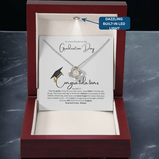 Graduation for  Her | Never Forget | Love Knot Necklace