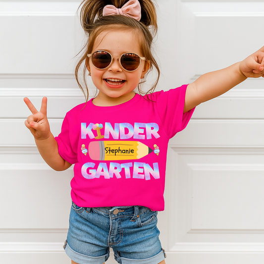 Personalized Kindergarten Tshirt |Ice Cream with Pastel Letters Design | T-Shirt-2
