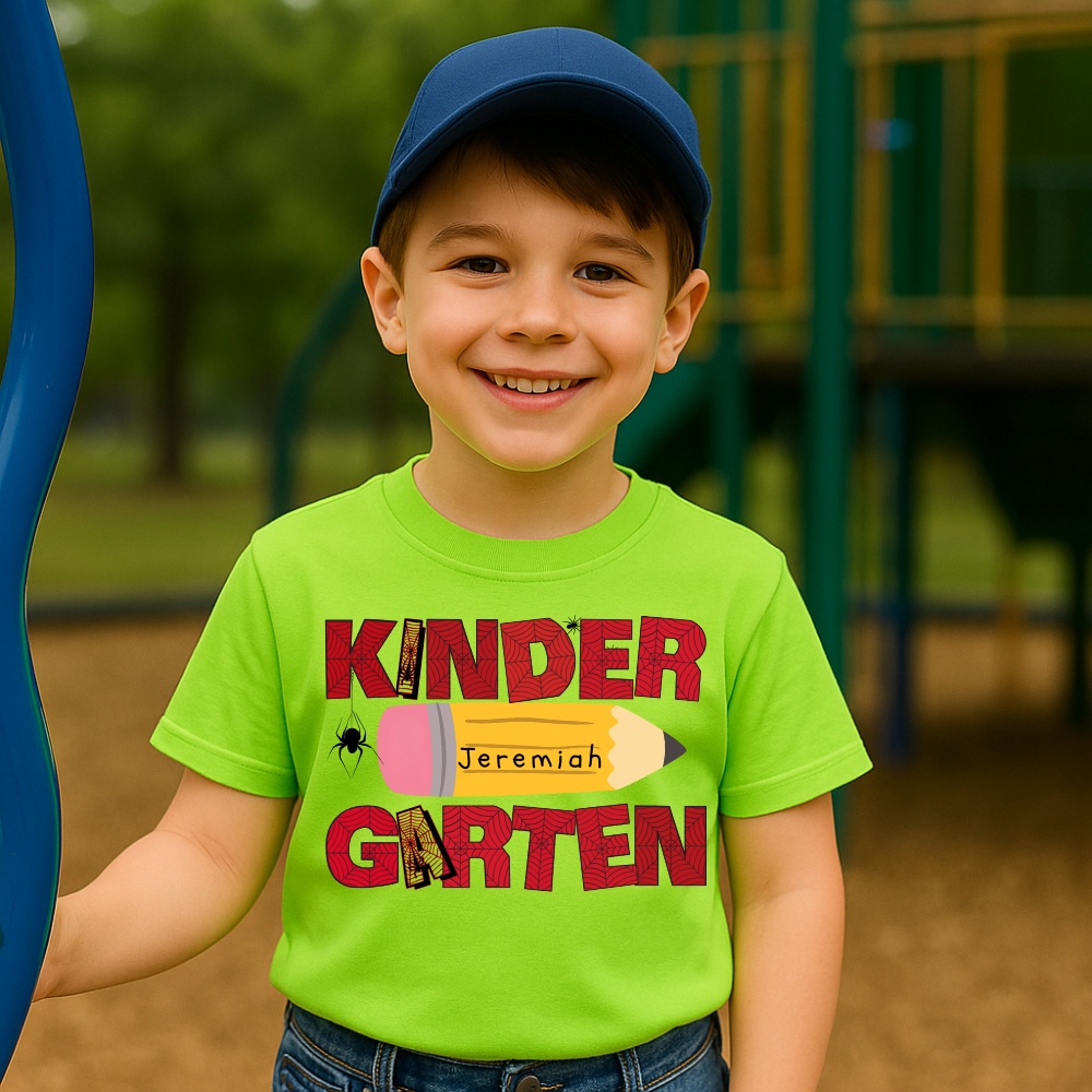 Personalized Kindergarten Tshirt |Spiderman Design- | T-Shirt