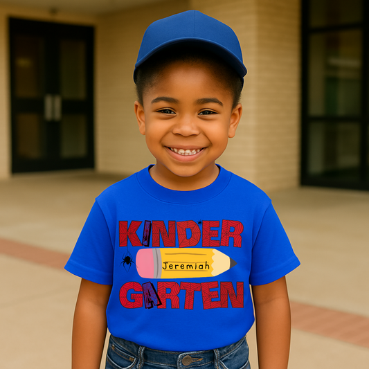 Personalized Kindergarten Tshirt |Spiderman Design- | T-Shirt