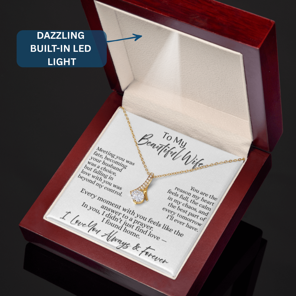 To My Beautiful Wife | Allurring Beauty Necklace - On White Card