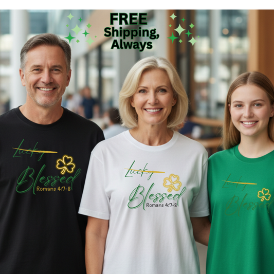 Not Lucky Blessed Shirt - St Patrick's Day Christian Faith T-Shirt with Scripture - Unisex